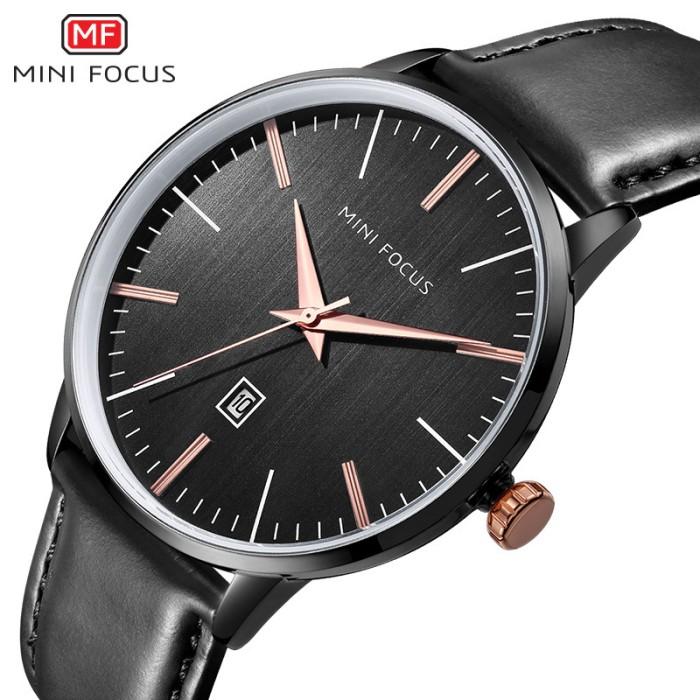 Jam Tangan Pria MINI FOCUS/Men's Watch/Japanese Movement/Calendar Waterproof/Leather Strap/Spot Dire