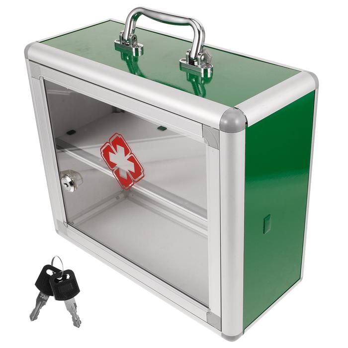 Wall Mount First Aid Kit HR680 Transparent Door Medicine Storage Box Home Office Car Locking Supplie