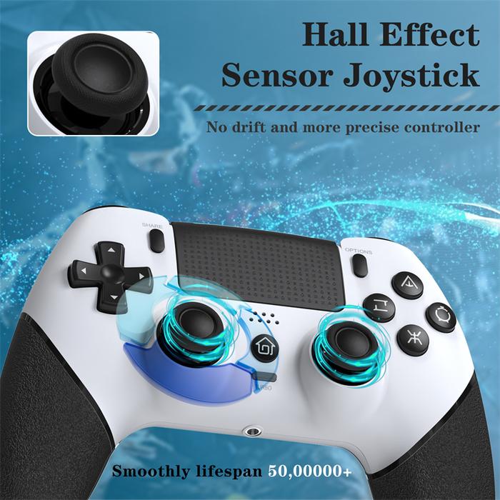Wireless Controller for PS4/PS4 Pro/PS4 Slim/PC Game Hall Effect Joysticks 6-Axis Motion Sensor Wire