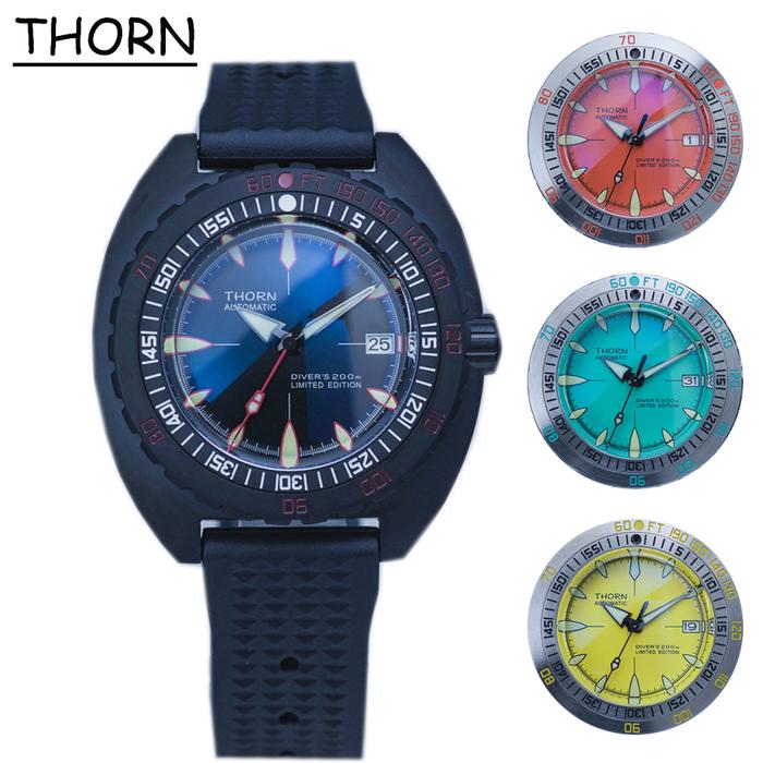 Jam Tangan Pria THORN Shirryu Sub300T Homage Diver Watch Automatic Mechanical 200m Water Resistant W