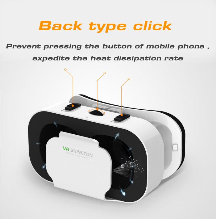 VR SHINECON 5.0 Glasses Virtual Reality VR Box 3D Glasses For 4.7-6.0 inch Phone