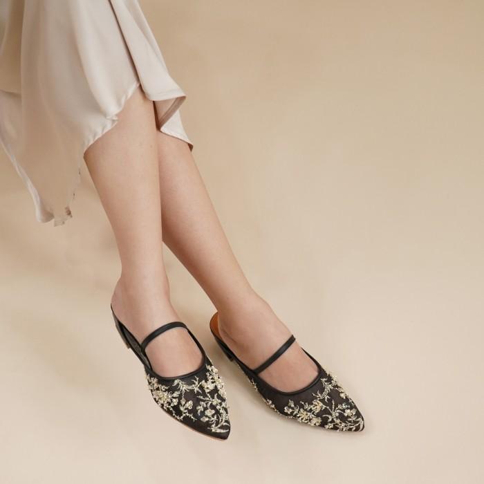 VAIA X Aleza Sandal Heels Wanita Dalila Black 4 CM HAPPY SHOPPING DAN TERIMAKASIH .