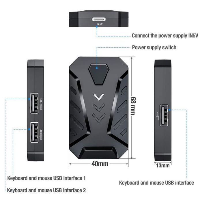 Portable Mobile Gaming Keyboard Mouse Converter Adapter MIX PRO / MIX LITE 95AF