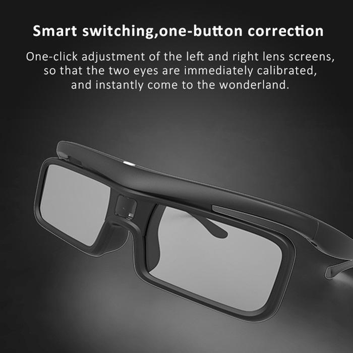 2025 New DLP Link Active Shutter 3D Glasses USB Rechargeable Eyeglasses for Home Cinema DLP Projecto