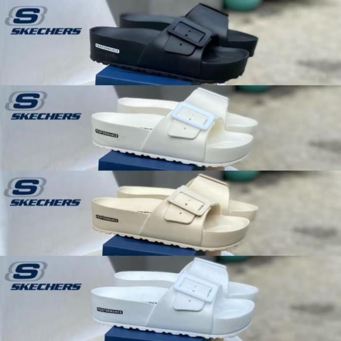 SANDAL WANITA SKECHERS CREAM SANDAL PEREMPUAN SKECHER ORIGINAL SANDAL PCEWE KARET TERBARU SKECHERS H