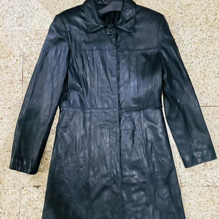jaket longcoat coat kulit asli preloved second bekas