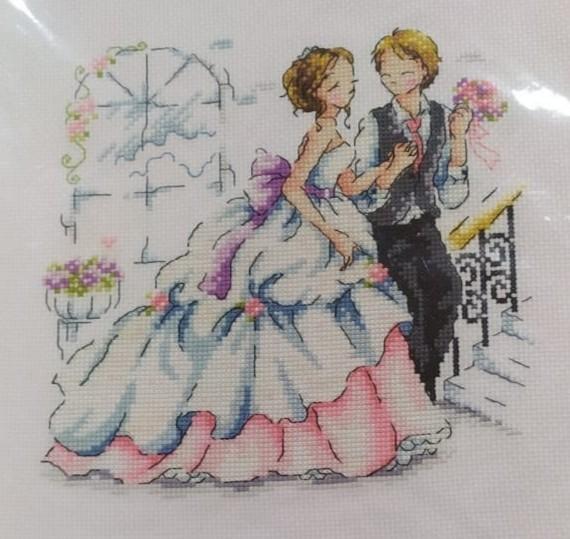 Sulam Kristik Jadi Finished Cross Stitch Tema Wedding Pernikahan
