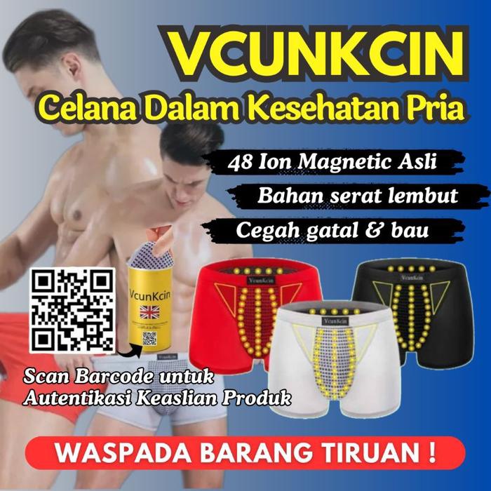Celana Dalam VcunKcin Magnetic Original Boxer Premium Terapi Kesuburan Kesehatan Pria Vcun Pembesar 