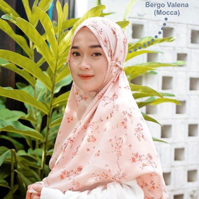 Koyu Hijab Bergo Motif Instan Viney Jepang Premium 2layer Valena