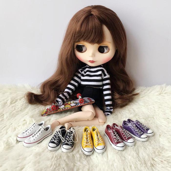 1/6 Casual Canvas Shoes Sneakers for BJD Doll Accessories 4.5cm Sneakers Blyth Doll Shoes 1/6 bjd Do