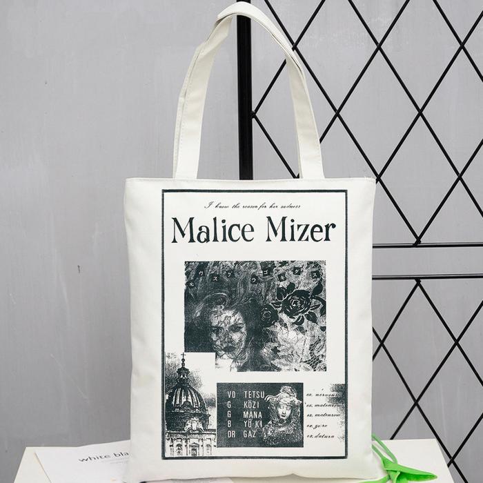 Malice Mizer shopping bag cotton shopper recycle bag eco canvas bolsas de tela bag tote boodschappen