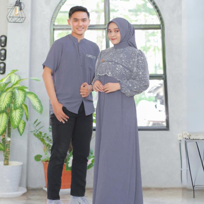 SHALIA HIJAB - ARABELLA Dress Set Hijab FREE KOKO | Gamis Couple Syari Mewah Lebaran Outfit Crinkle 