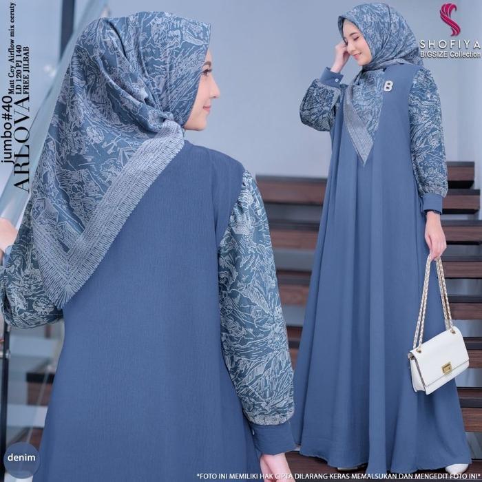 Azzaira Dress gamis set hijab terbaru arlova syari cey airlflow adem