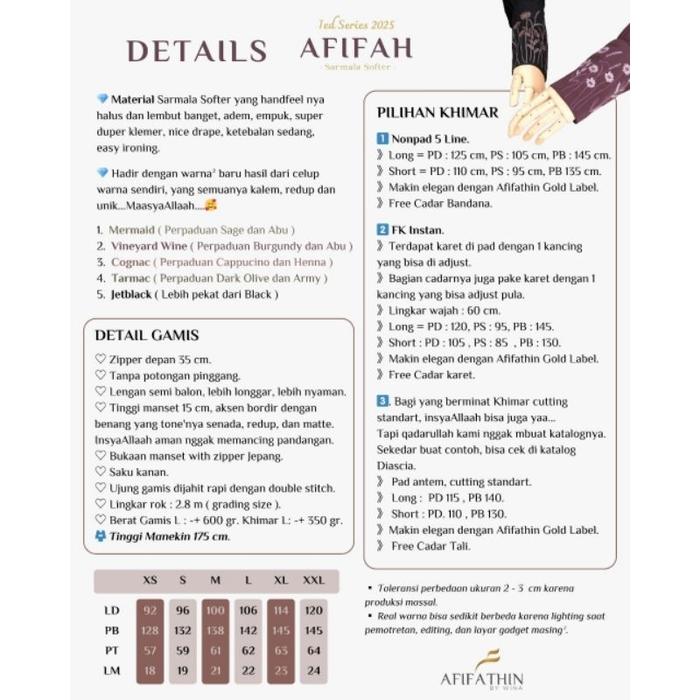 Gamis DIASCIA SET FK LONG & AFIFAH SET BON PED by Afifathin|GAMIS BORDIR | gamis set syar'i| gamis p