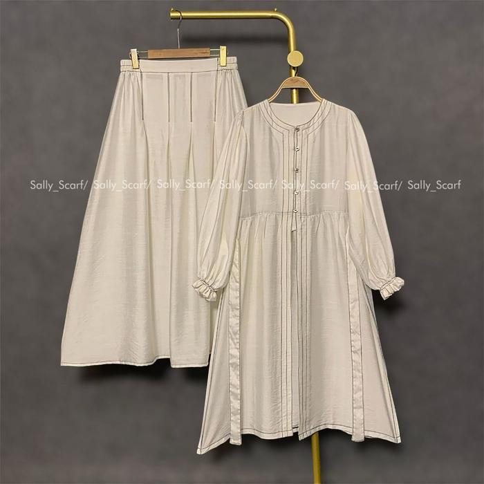 Sally Scarf Set 2in 1 Bianca Set rok /busui friendly /setelan kerja/daily outfit