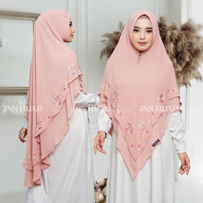 namira BORDIR/khimar bordir/hijab syari 2 layer/jilbab JNS