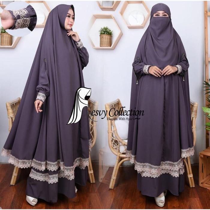 Gamis syari alya set by Resvy_collection