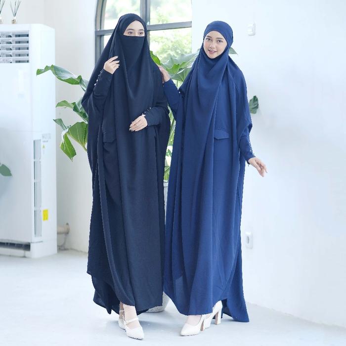 Aviza Ajwa Gamis Muslimah Terbaru 2024 Abaya French Khimar Overhead Model Batwing Syar'i Gamis Cadar