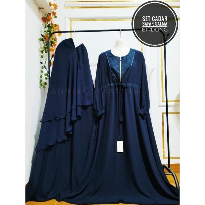 Set Gamis + Jilbab Cadar Safar Dewasa Jetblack Bonanza by Annisa Syar'i NHI