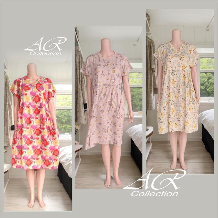 Daster Rayon Model Kancing Dada Busui Friendly Tali Samping Daster Motif
