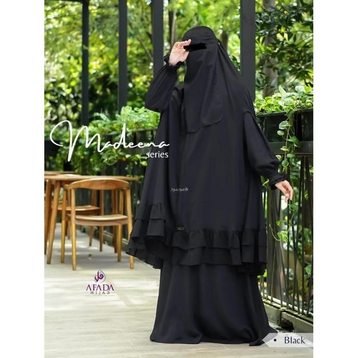READY Madeena Couple Mom Kids Anak Gamis Set Khimar Instan Cadar Bandana Syari Afada Hijab