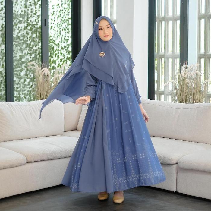 ALANA Gamis Ceruty set Khimar ORI By Bermerks Syar'i Terbaru Busui Friendly Elegan Premium All Size