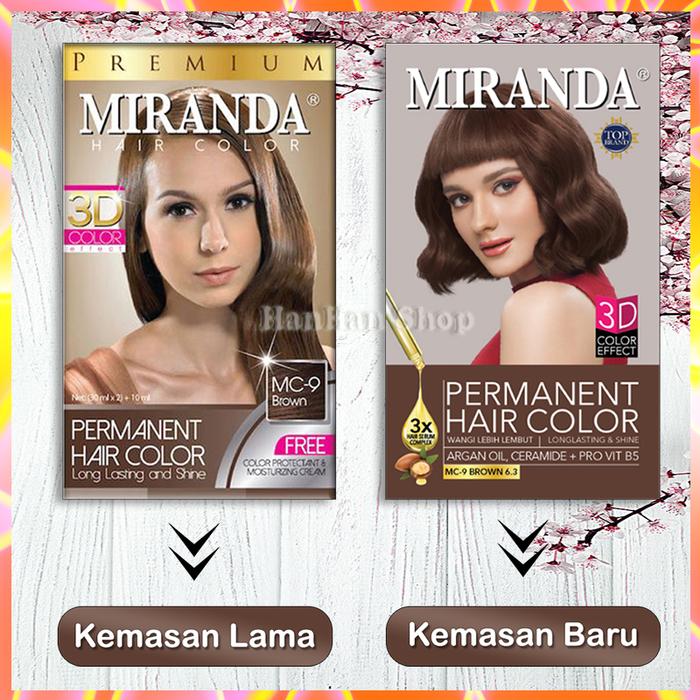 Pewarna Rambut Permanen Aman Original Miranda Hair Color Premium MC-9 Brown Pewarna Rambut Cerah Cat