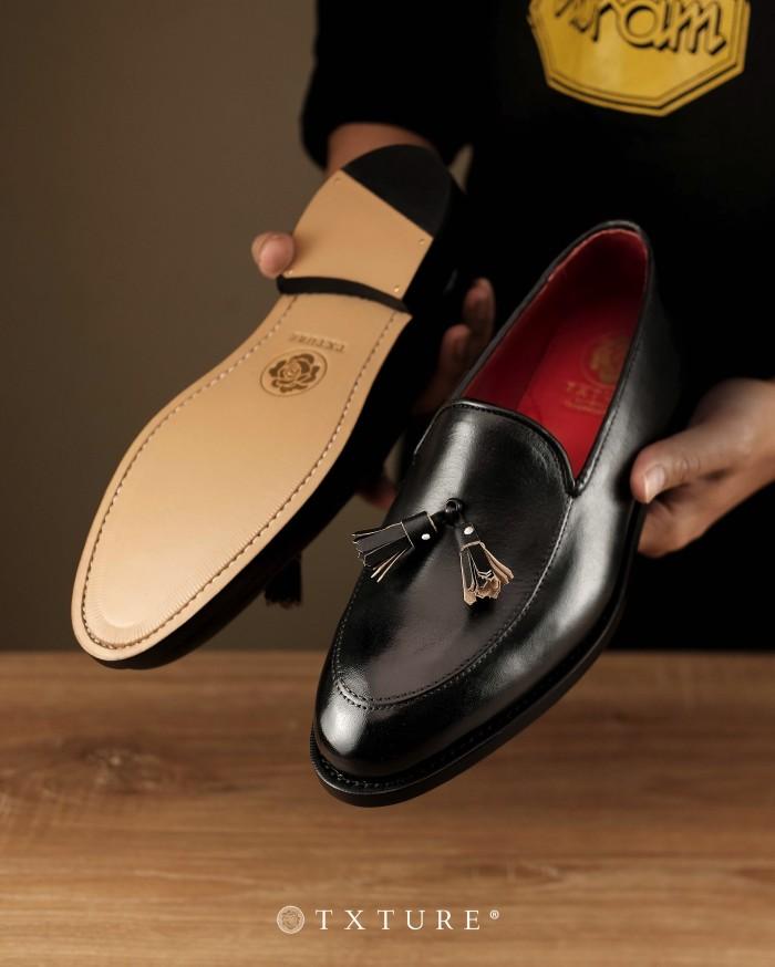 TXTURE - Sepatu Kulit Pria Wanita - Loafers shoes - Black