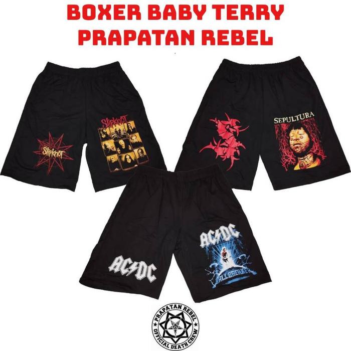 Meshort Boardshort Boxer Kolor Baby Terry Metal Punk PRAPATAN REBEL