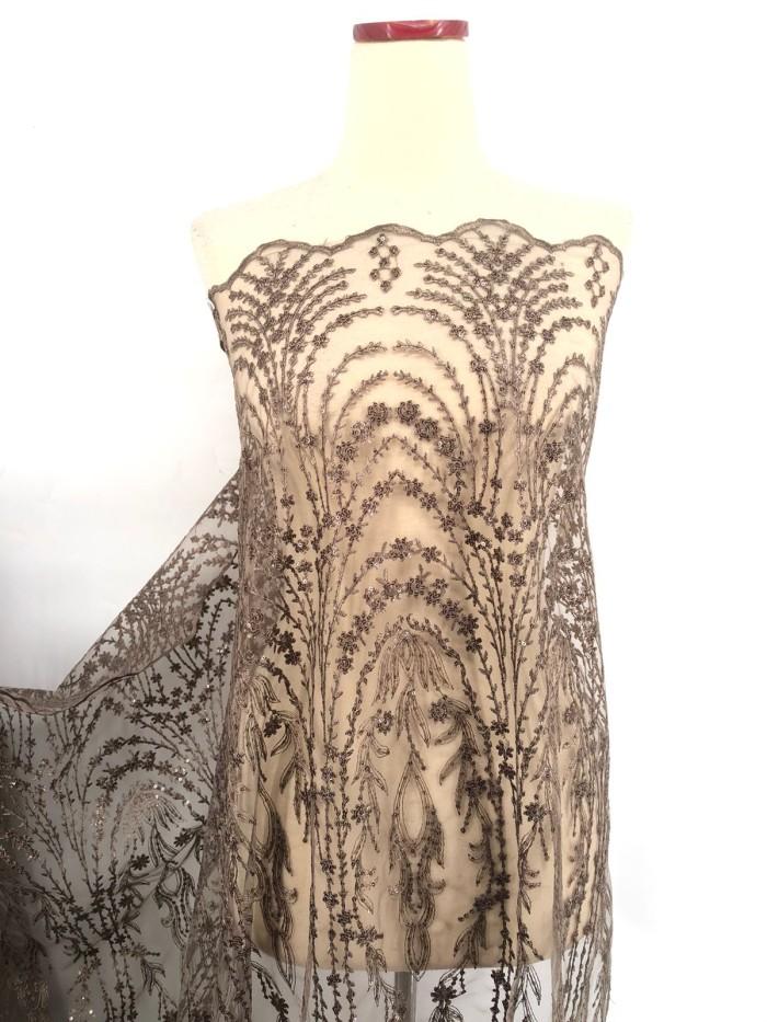 Tulle Embroidery Armani (Dark Brown)