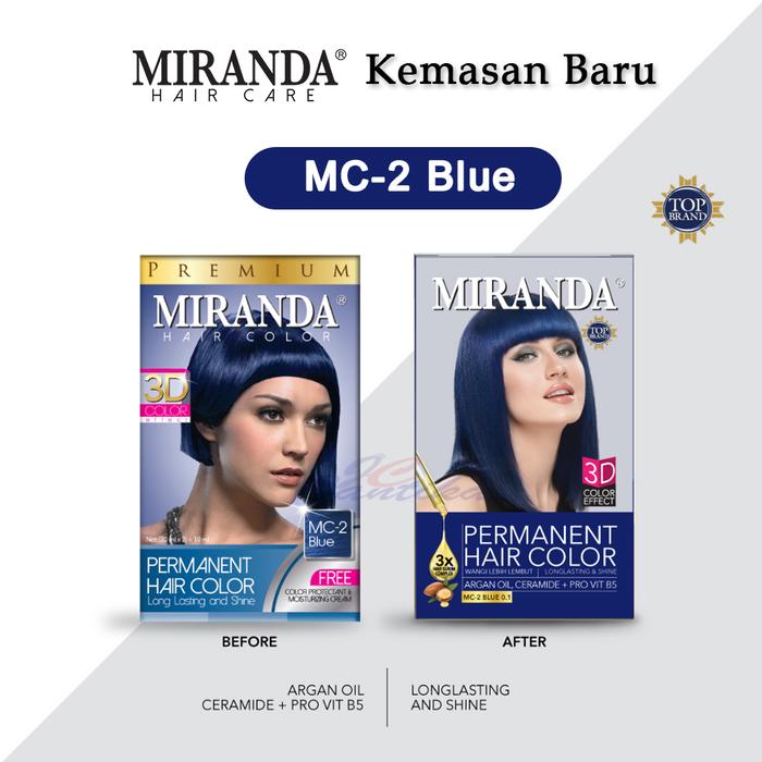 Semir Rambut Permanen Original Miranda Hair Color MC-2 Blue Pewarna Rambut Premium Cat Rambut Mirand