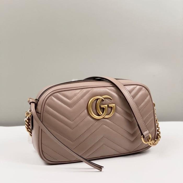 PREMIUM Small GG Marmont Camera Bag in Nude