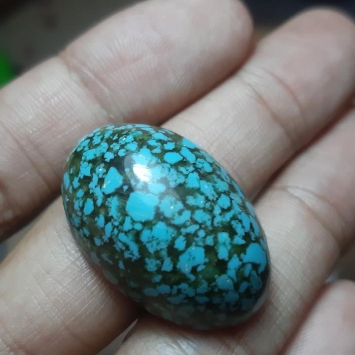 PREMIUM Batu akik pirus biru ceplok jumbo