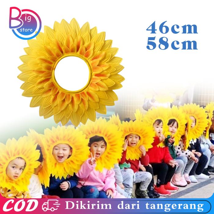 Bando Matahari 46/58Cm Bando Bunga Matahari Anak Dewasa Kostum Bunga Matahari Sun Flower Bando