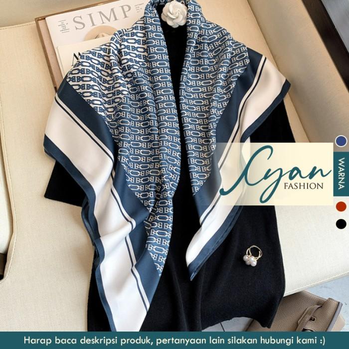 Scarf "Patyka" 90 X 90 Bahan Sutra Imitasi High Grade, Scarf Mewah Terbaru