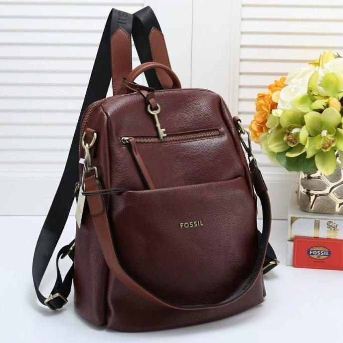 TAS WANITA RANSEL BACKPACK UNISEX FOSSIL 2TONE MULTI FUNGSI DHG541654E