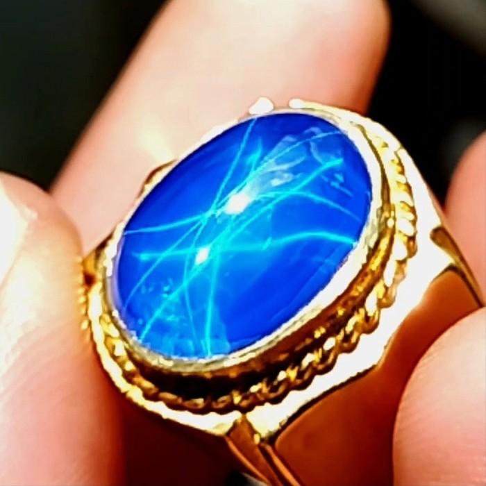 PREMIUM Batu akik kecubung biru star 12