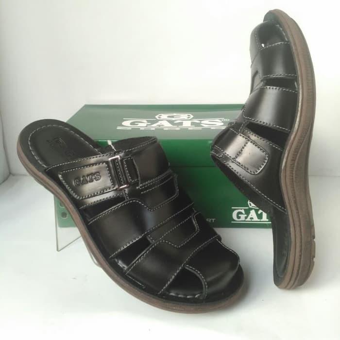 sepatu sandal kulit GATS HG 061 coklat tua.sandal gats terbaru