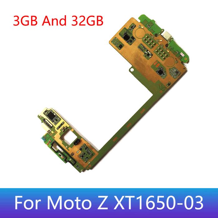 Motorola Moto Z XT1650-03 Motherboard Mobile Electronic Panel Mainboard Circuits  Chips Plate 3GB An