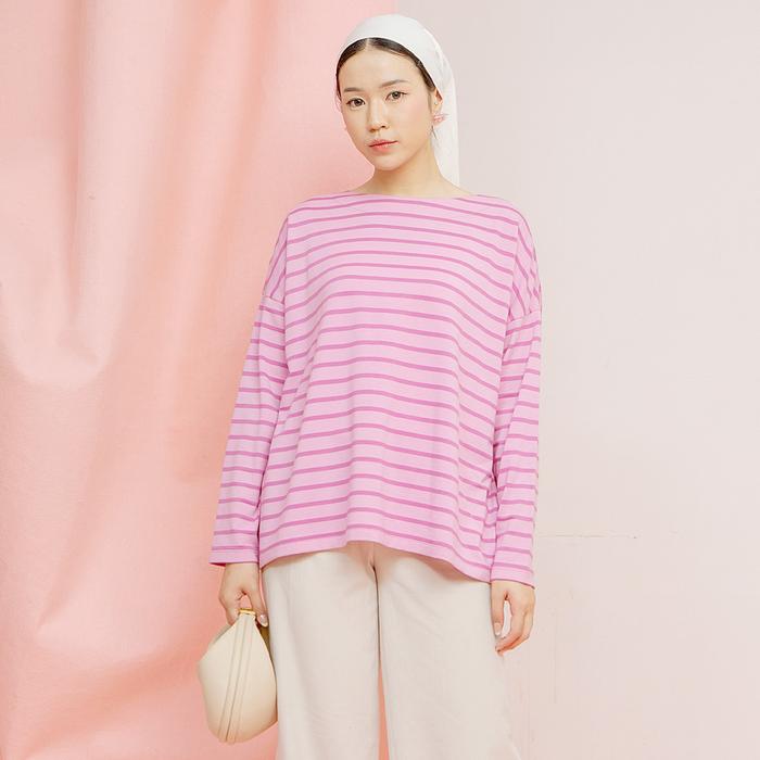 HijabChic Ulyani Perennial Purple Stripe Tops
