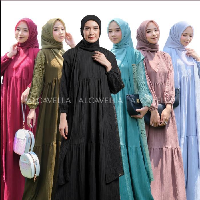 [BEST SELLER] ZARIFA DRESS ALCAVELLA | GAMIS MUSLIM | GAMIS WANITA OUTER BUSUI FRIENDLY SYARI DEWASA