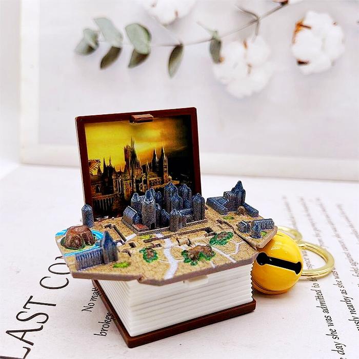 3D book,keychain pendant bag, car Creative Accessories  Men and Women