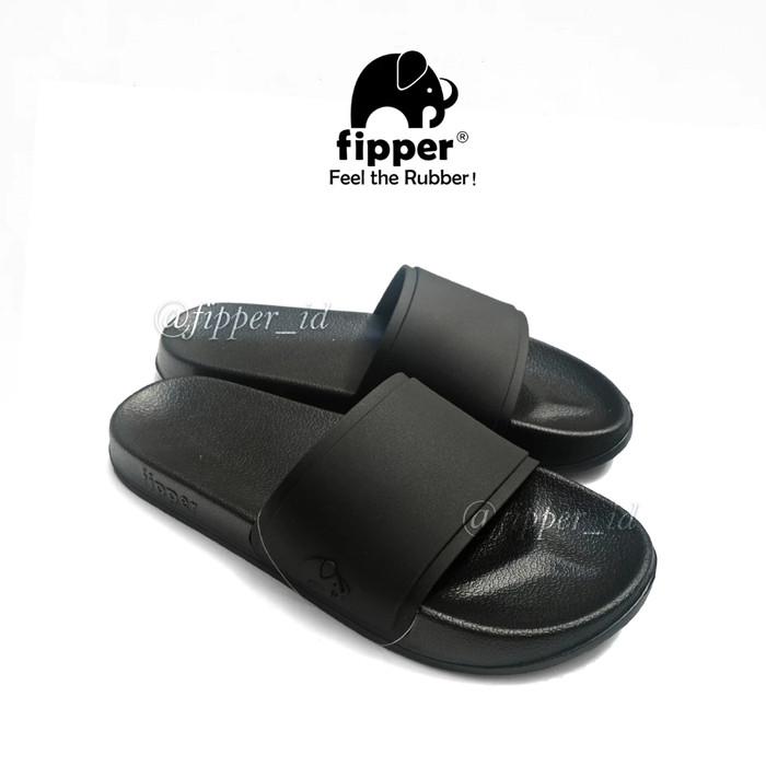 [FIPPER SLIP ON] - Black/Black/Black - Sandal Selop Pria & Wanita Original