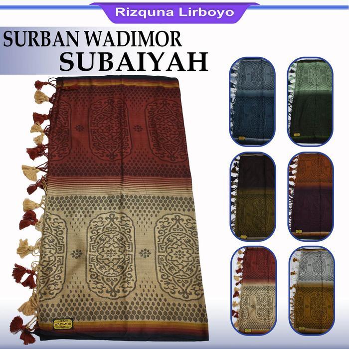 Surban Wadimor Subaiyah Jacquard Panjang Motif Lipat Peralatan Sholat Sorban Halus Sorban Bagus Sorb