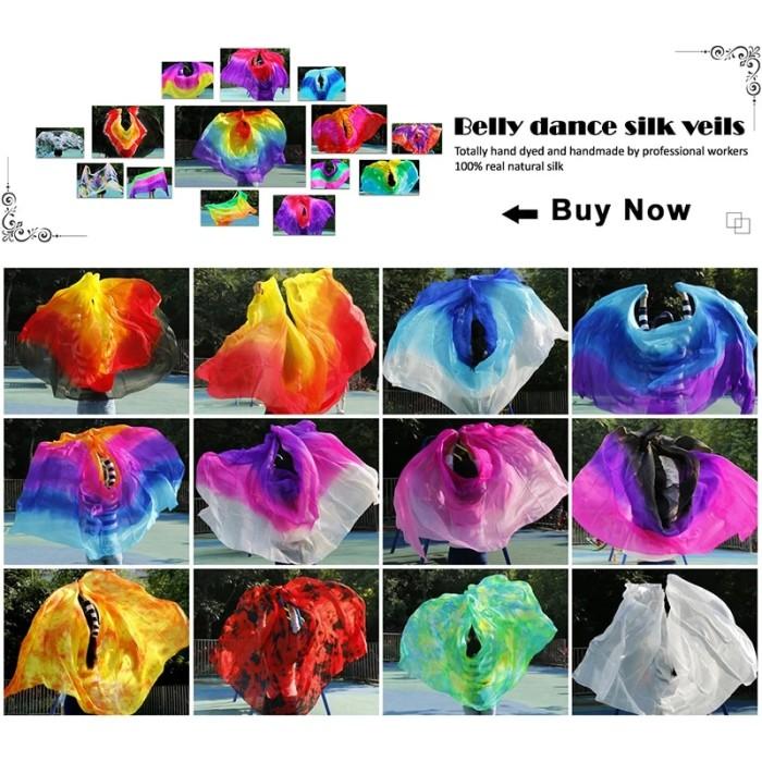Belly Dance Performance Props 100% Real Silk Veil Custom Gradient