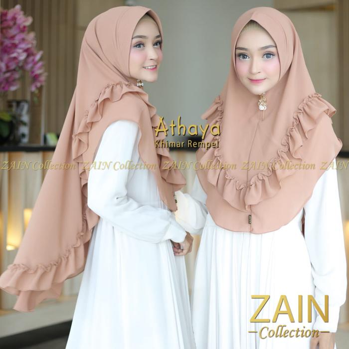 Jilbab ceruty 2 layer / hijab syari ceruty premium hijab syar'i Athaya // By zain collection