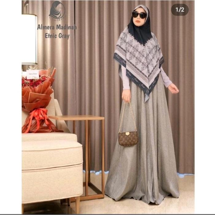 Khimar printing by joza part 1 panjang depa cm panjang belakang 110 cm by joza clothing.