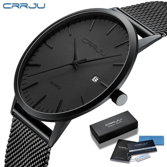 CRRJU Fashion Mens Watches Ultra Thin Quartz Watch Men Casual Slim