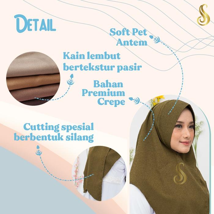 Sabilla - Khimar Silang bcx Crinkle Air Flow Premium Soft Pet Antem Dan Mosscrepe Import Premium Cre