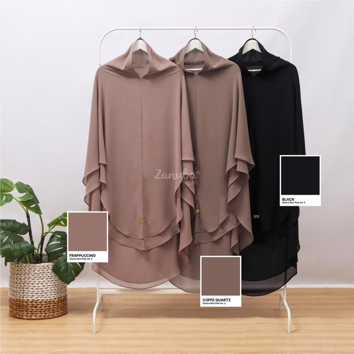 QIZARA NON PAD Zanuba Hijab Jilbabsyarie . Khimar Nonpad Ceruti 2 Layer Terbaru KiosHawa